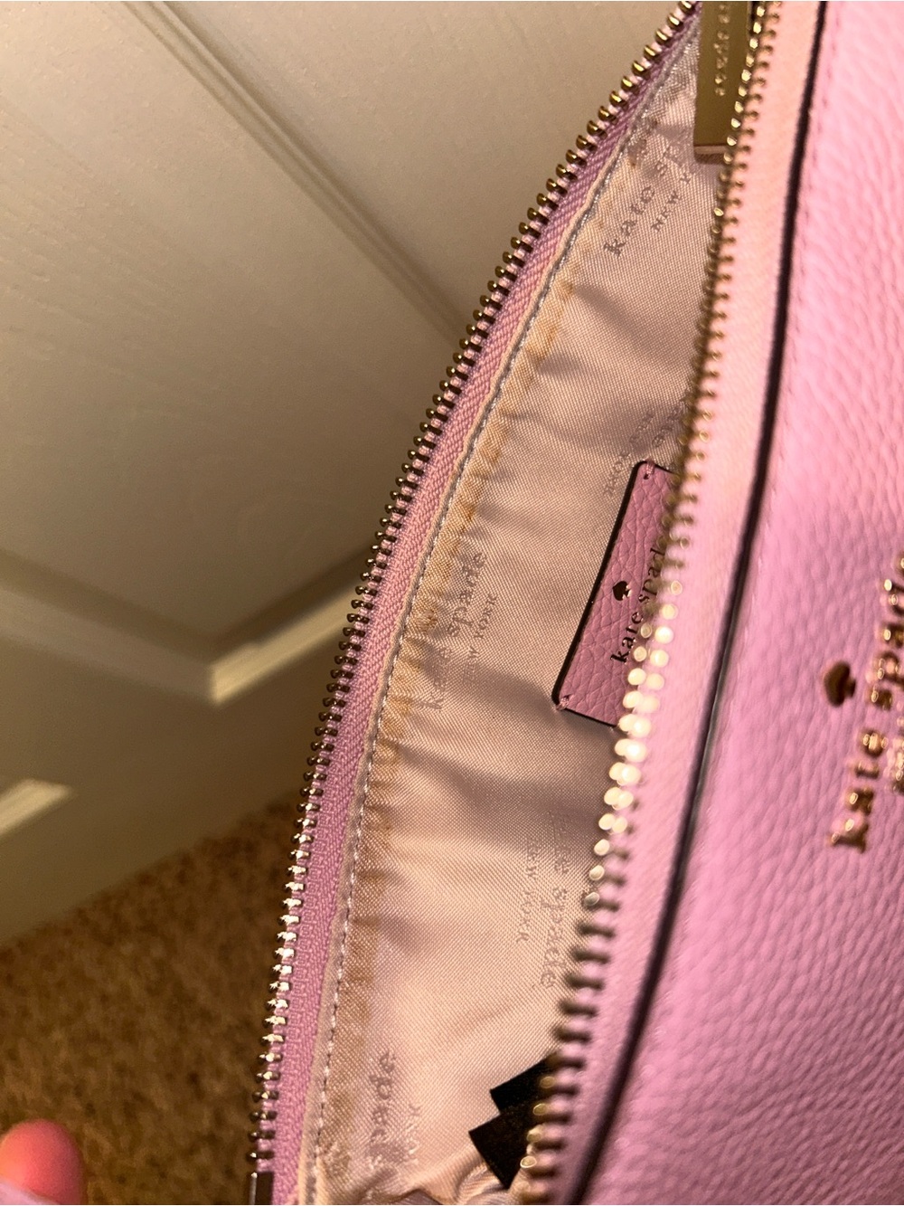 Kate Spade pink leila triple gusset crossbody with gold hardware - Picture 8 of 9